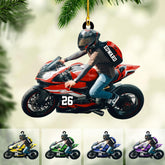 Artparel Custom Motorcycle Ornaments 2024 Motorcycle Ornaments for Christmas Tree Personalized Dirt Bike Ornament Motocross Christmas Ornament Biker Ornament Motorcycle Gift for Xmas for Dad (MC18)